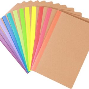 Zegrox A5 Composition Notebook Bulk (12 Pack) – Kraft Lined Journals with Rainbow Spines